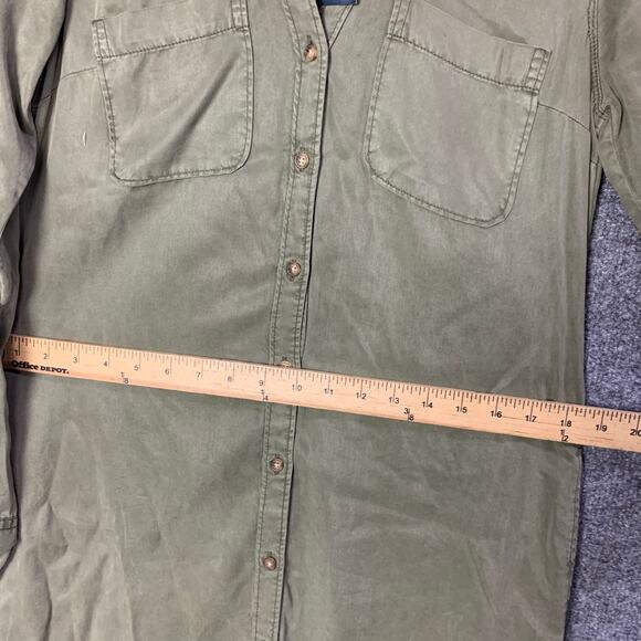 NEW $68 Abercrombie & Fitch‎ Olive Belted Shirtdress Long Sleeve SZ M - Picture 5 of 11